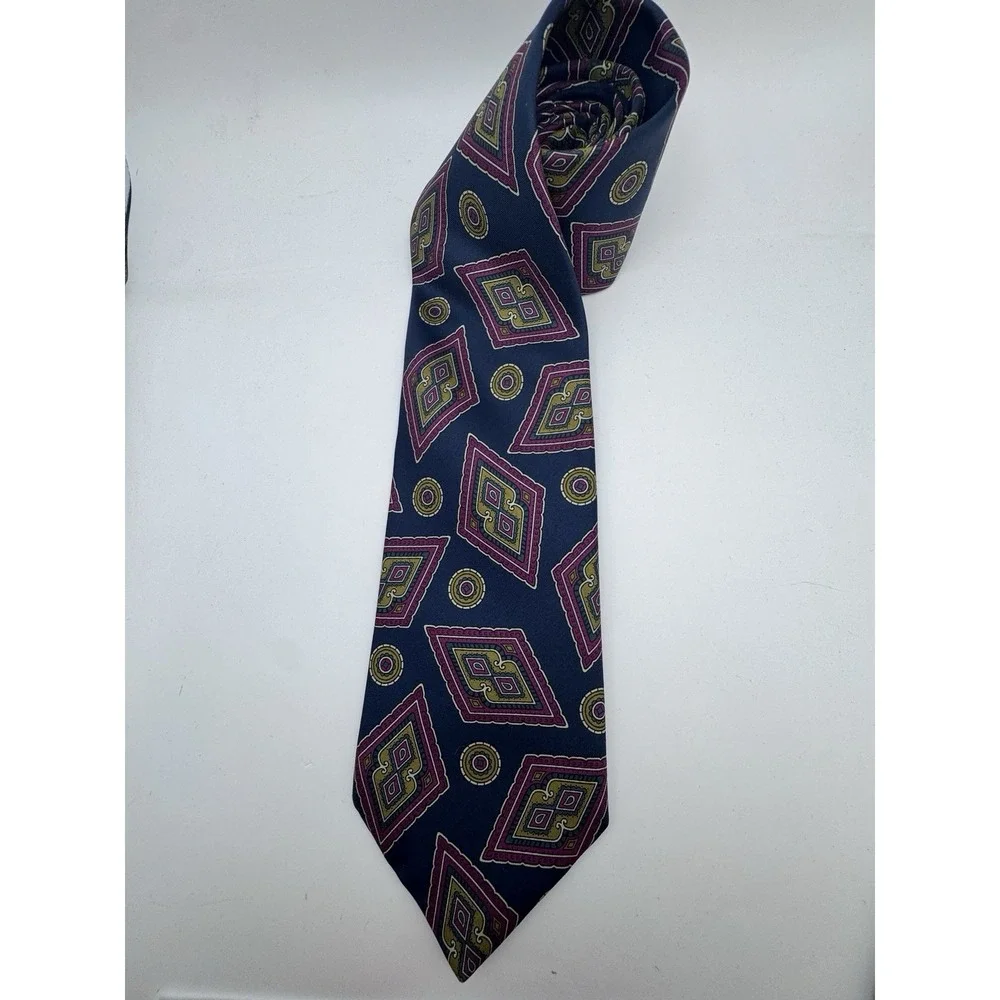 Vintage 1980s Henry Grethel Paisley Silk Tie - Woven‎ in Italy Made in USA